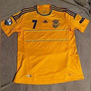 ANDRIY SHEVCHENKO #7 MEN'S L UKRAINE  SOCCER FOOTBALL JERSEY EURO CUP ED
